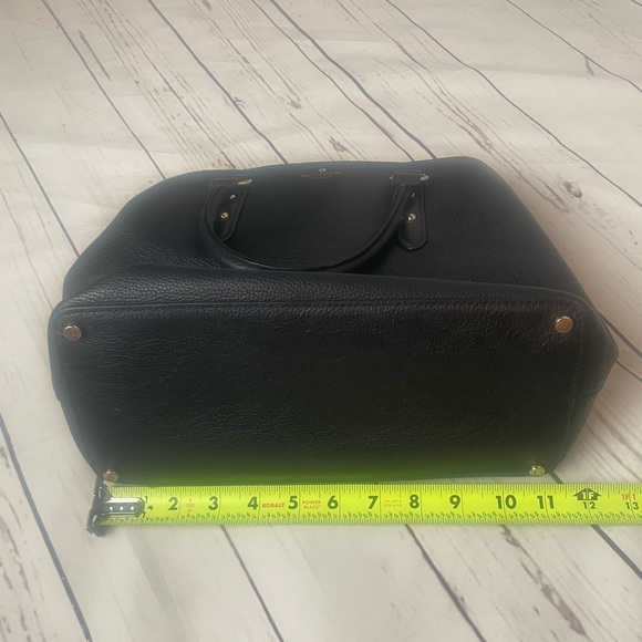 Kate Spade Larchmont Avenue Evangelie Pebble Leather Satchel Handbag Black - Picture 12 of 13